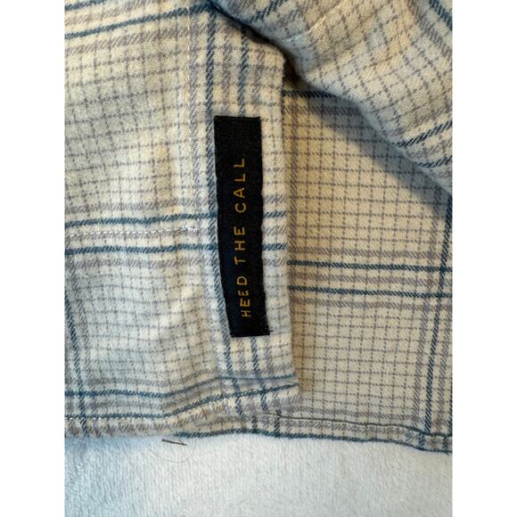 Howler Bros Flannel Western Shirt Beige Tan Gray Plaid Cotton Snap Button XL - Picture 6 of 10